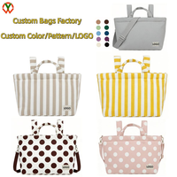 Sac fourre-tout élégant et personnalisé en usine, motifs chics, doux et résistant, sac à langer multifonctionnel pour maman avec sangle de fixation pour poussette
