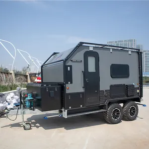 China Allroad Off Road Hybrid Caravan Heavy duty camping cars Hard Top Caravan Camper Trailer