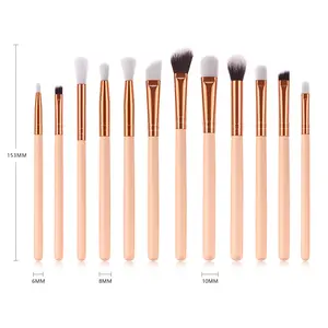 Beiqili 12pcs High Quality Professional Rose Gold Elegant Pink Luxe Makeup Brush Set Wooden Private Custom Logo Makeup Brushes