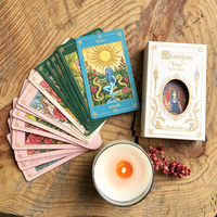 Boîte à fenêtre personnalisée OEM pour jeu de tarot en papier avec estampage doré et bordure pour jeu de divination et cadeau