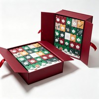 Boîte cadeau calendrier de l'avent magnétique imperméable haut de gamme personnalisée avec poignée pour cosmétiques de beauté, boîte calendrier 24 jours