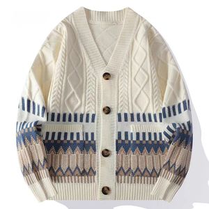 Cardigan da <span class=keywords><strong>Uomo</strong></span> HZ Personalizzato, Lavorato a Maglia con Motivi Geometrici, Scollo a V, Caldo, OEM&ODM - Product Image 1