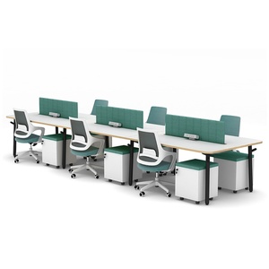 Customized Furniture Modern Office Partition <b>Desk</b> Extrusions Cubicle 4 Person Workstation <b>Desk</b> - Product Image 2