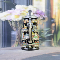 Chope à bière en porcelaine souvenir américain, motifs gaufrés repères emblématiques, double aigle, tasse de collection avec anse, 750 ml, écologique et réutilisable