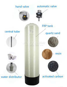 Filtre à média 2054 1252 FRP <span class=keywords><strong>adoucisseur</strong></span> avec trou en dôme / ouverture de tuyau inférieure pour l'industrie du traitement de l'eau - Product Image 6
