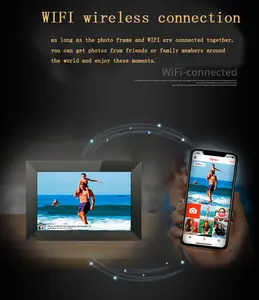 המוני שחור שישי 10 אינץ FRAMEO WiFi תמונה דיגיטלית מסגרת עם מגע מסך לשלוח תמונות וקטעי וידאו בכל מקום בכל עת