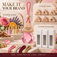 Désodorisant de voiture Rose Santal 8ml, flacon en verre facetté, bouchon en bois pyramidal, lot de 10 pièces, coffret cadeau pour hôtel, armoire, approvisionnement en gros
