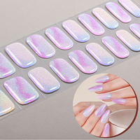 Autocollants pour ongles en gel UV semi-durcis, jetables, écologiques, non toxiques, à paillettes, auto-adhésifs, 20 embouts, haute qualité, vente en gros
