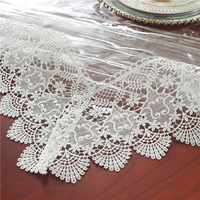 Nappe rectangulaire en PVC transparent, dentelle soluble dans l'eau, résistante à la chaleur, facile à nettoyer, anti-rayures pour la salle à manger familiale, livraison gratuite à domicile