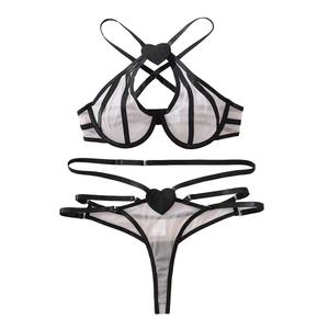 Ensemble de soutien-gorge de sport en dentelle florale sans couture pour femmes grandes tailles, broderie 3D, tissu en spandex/polyester ajouré, tissu dobby, allaitement - Product Image 2