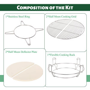 Auplex 21/23 Edelstahl Koch Expander Kamado BBQ <span class=keywords><strong>Divide</strong></span> & <span class=keywords><strong>Conquer</strong></span> <span class=keywords><strong>System</strong></span> Wärme ab weiser Zubehör Keramik Bbq Grill - Product Image 2