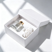 Diffuseur de parfum d'ambiance de luxe 100 ml en verre avec bâtonnets et pierre aromatique en céramique parfumée en forme de fleur