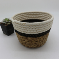 Panier de rangement de linge en jacinthe d'eau en corde de coton, nouveau Design pour vêtements