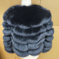 Manteau en fourrure de renard véritable pour femme, chaud et élégant, coupe courte en V, ajusté, pour l'hiver