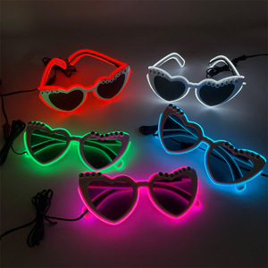 Kacamata LED Berkedip JUSTMARRIED Grosir Bingkai Hitam Bahan Plastik Ramah Lingkungan Dioperasikan dengan Baterai Hari Ayah - Product Image 1