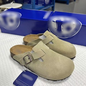 Chaussures Boken en cuir véritable avec semelle en liège, demi-mules pour hommes et femmes, décontractées et tendance, pour le dropshipping - Product Image 3