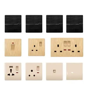 Shinelite good quality Wall Multi Panel Design Super Push Button Electrical Switch Socket