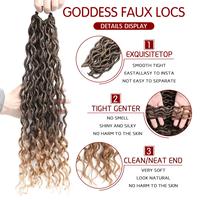 Goddess Locs Cheveux Synthétiques au Crochet, Faux Locs Goddess, Dreadlocks Longues Bouclées Pré-bouclées, 18 Pouces, Soft Locs, 24 Brins