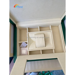 Boîte à montre de marque verte en gros d'usine avec logo en stock, ensemble complet d'emballage de montre avec sac cadeau et carte manuelle - Product Image 6