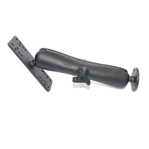 C Sizes 1.5" Aluminium Long Double <b>Socket</b> Arm Ball Mount With 6.25" X 2" Rectangle Base for GNSS Guidance System - Product Image 3
