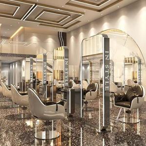 Salon Floor <b>Mirror</b> - Double Sided LED Stainless Steel <b>Mirror</b> for Hairdressing and Styling - Product Image 6