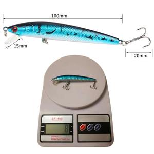 Leurre <span class=keywords><strong>de</strong></span> pêche flottant à queue longue 10cm 9g, crankbait wobbler, appât dur avec yeux 3D pour la pêche - Product Image 4