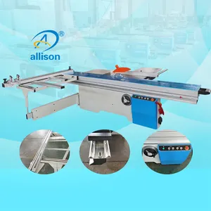 Manual wood cutting machine sliding table saw for cutting boards at 90 degree and 45 degree