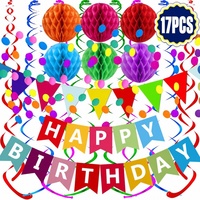 Lot de 33 décorations de fête Fiesta en gros : éventails en papier colorés, pompons, guirlandes et spirales suspendues pour fête à thème mexicain