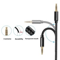 Pour UGREEN 4 pôles TRRS 3.5mm câble Aux 4 conducteurs auxiliaire mâle à mâle prise Audio stéréo PVC HiFi Support pour haut-parleurs tressés