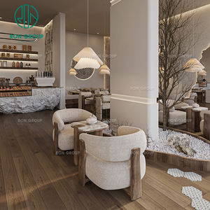 Ensemble de meubles de table et de chaises de style nordique <span class=keywords><strong>australien</strong></span>, moderne, carré, en marbre, avec revêtement en tissu, pour salon de thé, <span class=keywords><strong>café</strong></span>, restaurant - Product Image 4