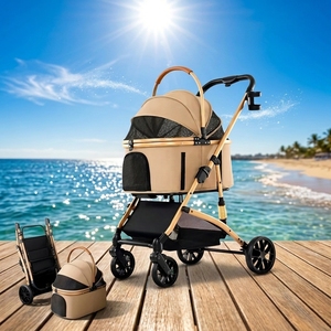 Cochecito Metálico para Mascotas SY <span class=keywords><strong>F1</strong></span> con Cesta Desmontable, Diseño Plegable, Gran Espacio para Gatos y Perros, Cómodo para Uso en Exteriores - Product Image 1