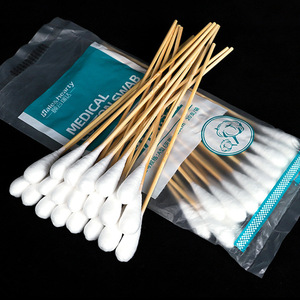 Hisopos médicos grandes de algodón, estériles de 20 cm, hisopos de cabeza grande para el cuidado de heridas, uso ginecológico, aplicación de medicamentos. - Product Image 1