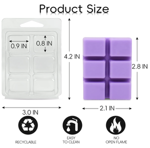 कस्टम 6-सेल डिस्पोजेबल पालतू फफोलर क्लैमशेल मोम पिघला हुआ वैक्यूम मोमबत्ती के लिए प्लास्टिक बॉक्स - Product Image 2
