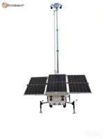 Caméra de sécurité portable Ecosight ES3P-300 2026, remorque de surveillance alimentée par énergie solaire, mât de 6,5 m, étanche IP65, pour la sécurité publique