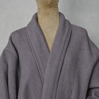 Peignoir en coton gaufré doux pour la peau, col kimono, idéal pour hôtels et spas, confortable pour femmes, service OEM disponible