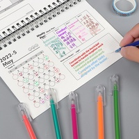 Stylo surligneur à bille en plastique 24 couleurs 0,8 mm, stylo gel pailleté, encre multicolore bleu rouge nacré pour peinture DIY