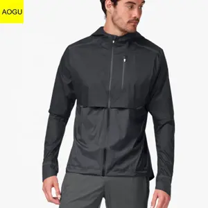 Custom 100%polyester Winter Sport Plain Gym Zipper Running Training Jacket 100% Polyester Mandarin Collar Knitted for Men