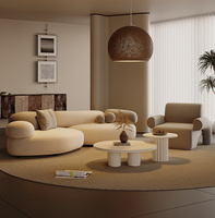 Ensemble de canapé modulaire moderne, nouveau design unique, tissu en velours, rembourrage en éponge, couleur galet, pour le salon
