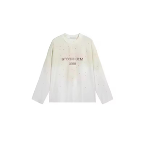 <span class=keywords><strong>เสื้อ</strong></span>ยืดผู้ชายทรงหลวมแขนยาวพิมพ์โลโก้ตัวอักษร - Product Image 2