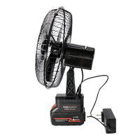 Ventilateur oscillant de 10 pouces ; rechargeable, mais peut également être branché pour une utilisation directe.