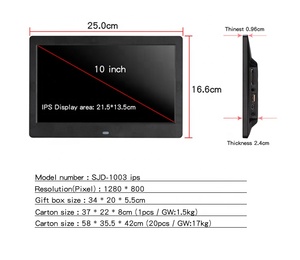 Small Slim <b>LED</b> Elc Bus Digital Picture Frame 10 Inch 1280*800 Video Player Calendar <b>Clock</b> Background Music - Product Image 5