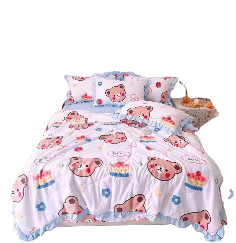 Good Quality Bedding Set New Design Cartoon Bear Printed Duvet Cover Set 4pcs
