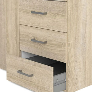 Vente en gros Espace penderie 3 portes 3 tiroirs pour chambre à coucher Chêne clair Largeur: 116 Hauteur: 200.4 <span class=keywords><strong>Profondeur</strong></span>: <span class=keywords><strong>50</strong></span> - Product Image 4