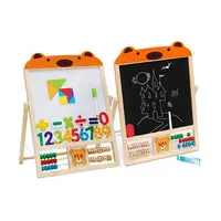 डबल साइड चुंबकीय लकड़ी चित्रफलक बोर्ड बच्चों के लिए Foldable कला चित्रफलक व्हाइटबोर्ड और चॉकबोर्ड चित्रफलक