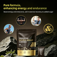Gummies de Shilajit Naturel de l'Himalaya 3000mg 75% Acide Fulvique 85+ Oligo-éléments 60 Sans Gélatine Antioxydant Énergisant Alimentaire pour Adultes