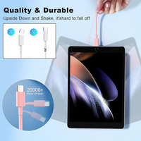 Cable de Carga Rápida HNT Colorido de 60W PD 3A, 2M, Cable de Datos Dual Multi USB-C para iPhone 15/16/17 y Laptop, Gran Venta