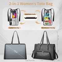 Sac fourre-tout matelassé pour ordinateur portable avec compartiment isotherme pour le déjeuner, personnalisable avec logo, idéal pour le travail et les pique-niques.