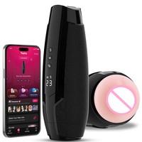 Elektrischer Masturbator mit Heizfunktion, Oraler Stimulation, Stoß- und Vibrationsfunktion, App-Steuerung, Realistischer Kanal, Fernbedienung, Männlicher Masturbationsbecher