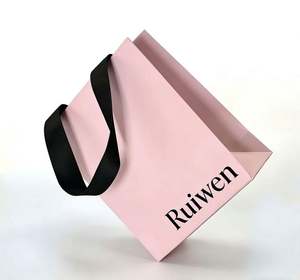 Sacs de luxe personnalisés pour vêtements, sacs cadeaux roses, sacs en papier pour le shopping avec poignées pour vêtements - Product Image 5