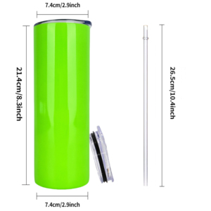 Tasses vierges de sublimation à double paroi de Noël 20oz gobelets en acier inoxydable avec paille gobelets blancs de sublimation droits - Product Image 4